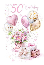 50TH BIRTHDAY CARD PINK