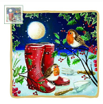 GARDEN ROBINS CHRISTMAS CARDS   