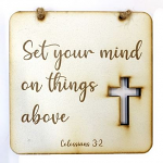 Set Your Mind Cut-Out Square Plaque