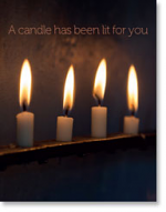 A CANDLE HAS BEEN LIT FOR YOU PETITE CARD  
