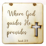 Where God Guides Cut-Out Square Plaque