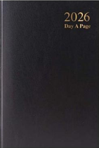 A5 PAGE-A-DAY DIARY 2026 BLACK HB