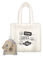 COTTON SHOPPING BAG/HOPE LOVE PEACE