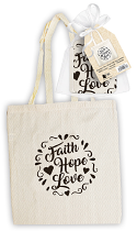 COTTON SHOPPING BAG/FAITH HOPE LOVE