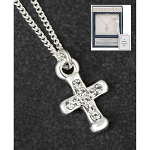 EQUILIBRIUM SILVER PLATED CROSS CHAIN NECKLACE