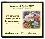 APPLES OF GOLD CALENDAR 2025