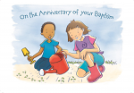 BAPTISM ANNIVERSARY CARDS PACK OF 10