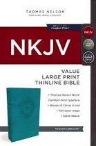 NKJV LARGE PRINT THINLINE BIBLE TURQUOISE