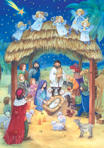 NATIVITY ADVENT CALENDAR CARD