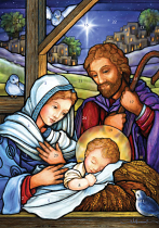NATIVITY SCENE ADVENT CALENDAR CARD