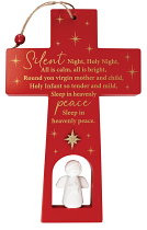 SILENT NIGHT CROSS WITH ANGEL