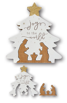 WOODEN HOLY FAMILY / CHRISTMAS TREE ORNAMENT