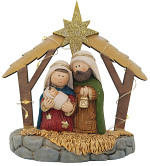 RESIN NATIVITY SCENE WITH LIGHTS