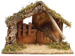 WOODEN NATIVITY STABLE