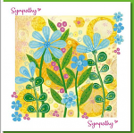 SYMPATHY YELLOW FLOWERS GREETING CARD  