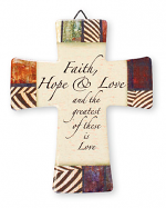 PORCELAIN CROSS FAITH HOPE LOVE