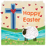 SHEEP AND CROSS EASTER CARDS PACK OF 5