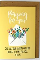FLORAL LETTER PRAYING FOR YOU CARD