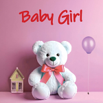 NEW BABY GIRL GREETINGS CARD