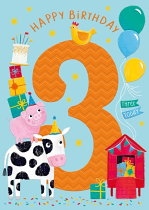 AGE 3 BOYS GREETINGS CARD