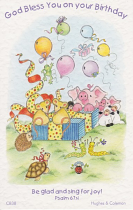 BIRTHDAY POSTCARD PACKET ANIMALS/BALLOONS PACK OF 12