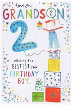GRANDSON 2ND BIRTHDAY CARD