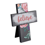 TABLETOP EASEL CROSS BELIEVE