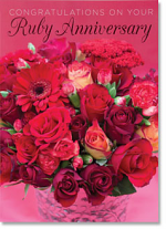 RUBY WEDDING ANNIVERSARY CARD