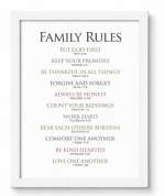 FAMILY RULES PLAQUE  