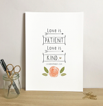 EMILY BURGER LOVE IS PATIENT PRINT