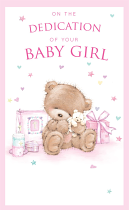 BABY GIRL DEDICATION GREETINGS CARD