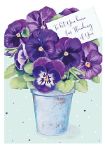 THINKING OF YOU PANSIES GREETING CARD