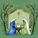 GOLDEN NATIVITY CHRISTMAS CARD PACK OF 10 