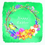 EASTER WREATH EASTER CARDS PACK OF 4