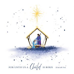 WATERCOLOUR NATIVITY CHRISTMAS CARD PACK OF 10 