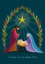 ADORING FAMILY CHRISTMAS CARD PACK OF 10 