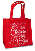 THE MAGIC OF CHRISTMAS RED TOTE BAG