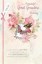 GREAT GRANDMA BIRTHDAY FLOWERS GREETING CARD