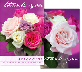 ROSES THANK YOU NOTELETS PACK OF 10
