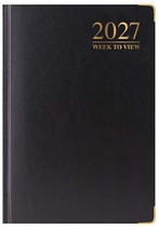 A5 WEEK TO VIEW DIARY 2027 BLACK