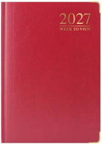 A5 WEEK TO VIEW DIARY 2027 RED