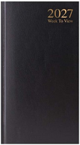 SLIMLINE WEEK TO VIEW DIARY 2027 HB BLACK