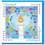 DEDICATION CANDLE AND HEART GREETINGS CARD 