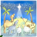 STAR PACK OF 5 CHRISTMAS CARDS
