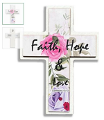 CROSS PLAQUE FAITH HOPE AND LOVE