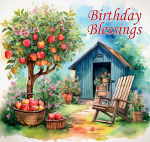 BIRTHDAY BLESSINGS PEACEFUL GARDEN CARD