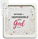 SQUARE WHITE FRAME NOTHING IS IMPOSSIBLE WITH GOD 