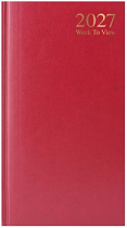 SLIMLINE WEEK TO VIEW DIARY 2027 HB RED