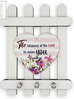 WOODEN KEY HOLDER THE BLESSING OF THE LORD 