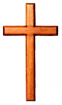 HANGING CROSS 30CM DARK WOOD